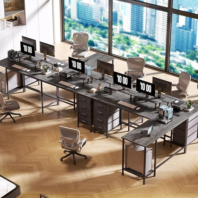 66" L Shaped Computer Desk, 94.4'' Home Office Desk - Image 2