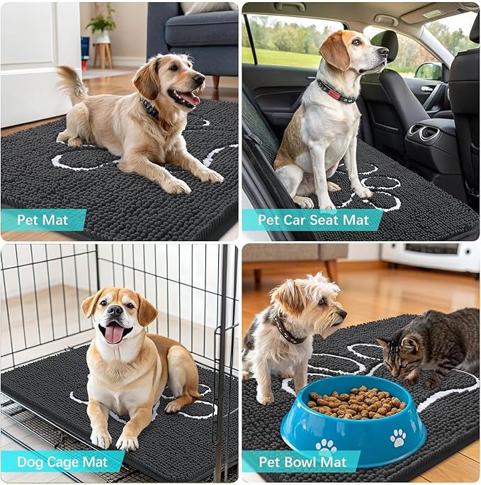OLANLY Door Mat for Muddy Dog Paws 59x24, Ultra Absorbent Chenille Mud Doormat - Image 7