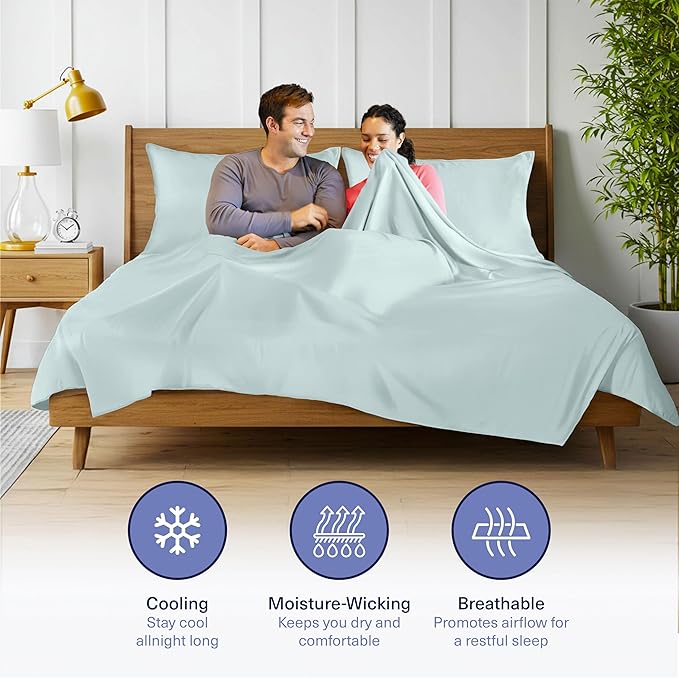 Kickoff Viscose Bamboo Sheets Twin Size 3-pc 100% Organic Bamboo Viscose Bed - Image 3
