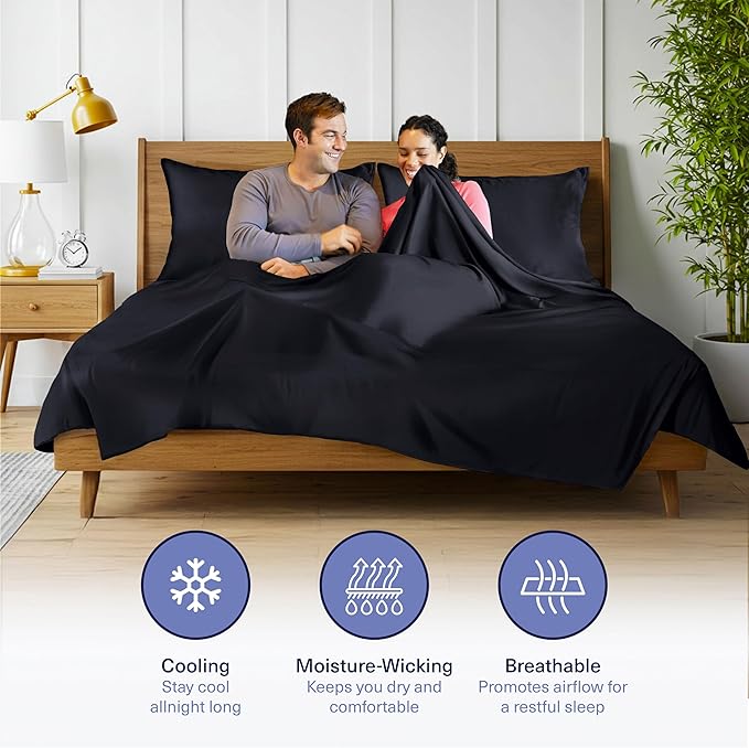 Kickoff Viscose Bamboo Sheets Twin XL Size 3-pc 100% Organic Bamboo Viscose Bed - Image 3