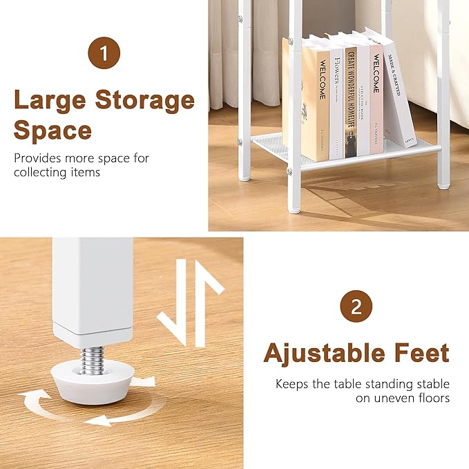 Hoctieon 3 Tier End Table, Telephone Table, Narrow Side Table - Image 6