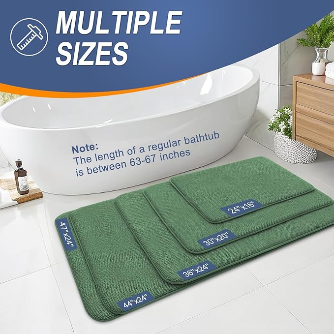 OLANLY Thick Memory Foam Bath Mat Rug 36x24, Extra Soft Absorbent Bathroom Rug - Image 5