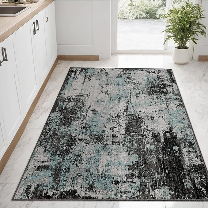 Washable Area Rugs 2'x3' Non-Slip Modern Abstract Soft - Image 8