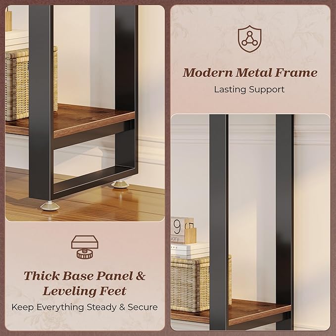Huuger 47.2 Inch Entryway Table, 2-Tier Industrial Console Sofa Table, Accent - Image 7