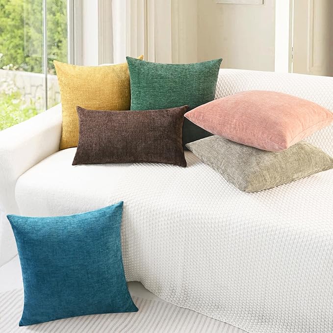CaliTime Throw Pillow Covers Decorative 16 X 16 Inches Pack of 2 Cozy Soft - Image 4