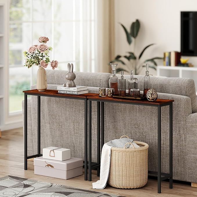 HollyHOME Narrow Console Table, 29.5" Slim Entryway Table, Sofa Stand, Hallway - Image 5