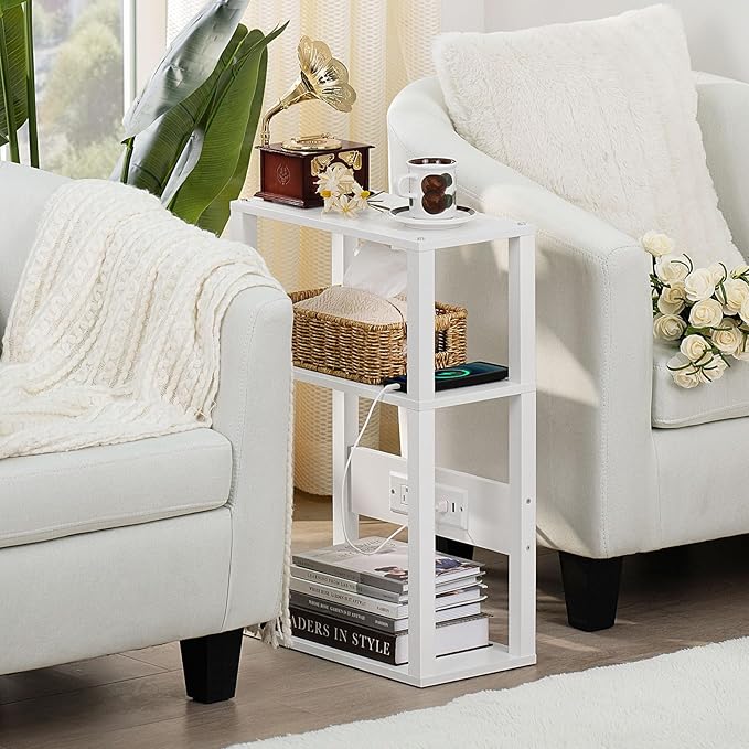 3-Tier Small Narrow Wood Side Table Set of 2 - Image 6