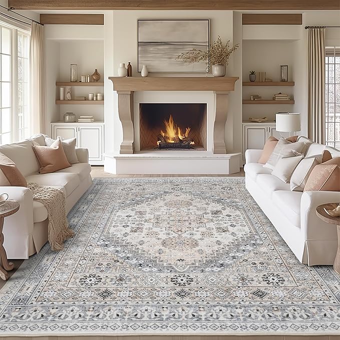 zesthome 8x10 Area Rugs for Living Room, Non-Slip Backing Washable Rugs by Zesthome