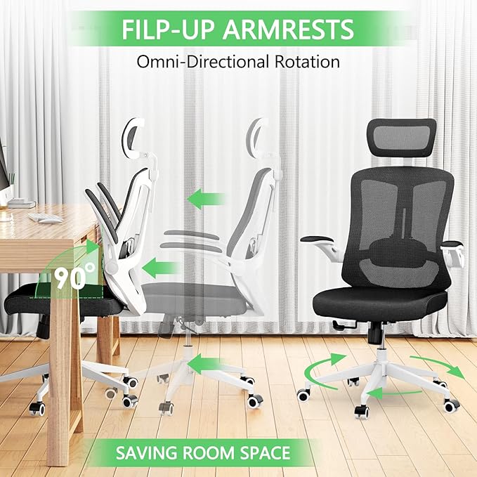 Office Desk Chair, High Back Ergonomic Comfy Offiec Chairs, Computer Mesh Chair - Image 5