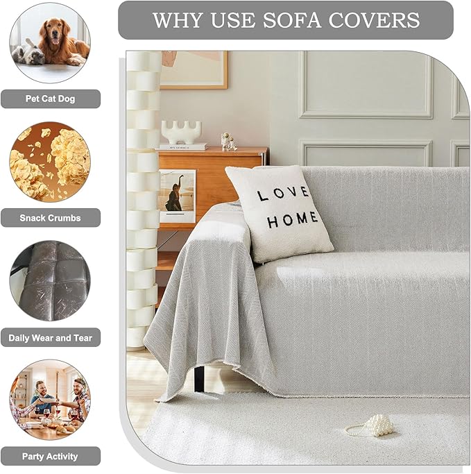 STACYPIK Silver Gray Sofa Cover - Image 2