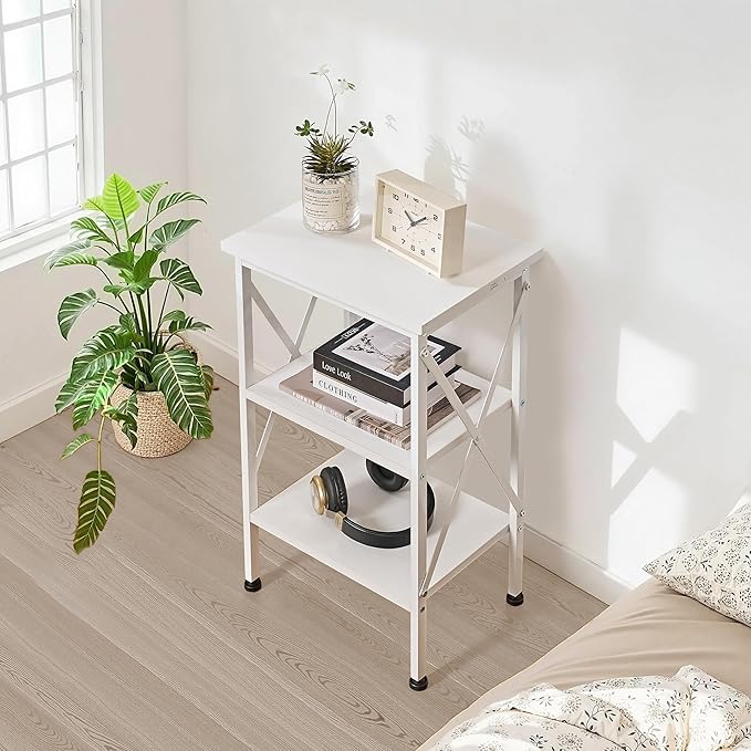 VECELO End Table, Bedside Table, X-Design Reinforced Nightstands, Side Table - Image 6