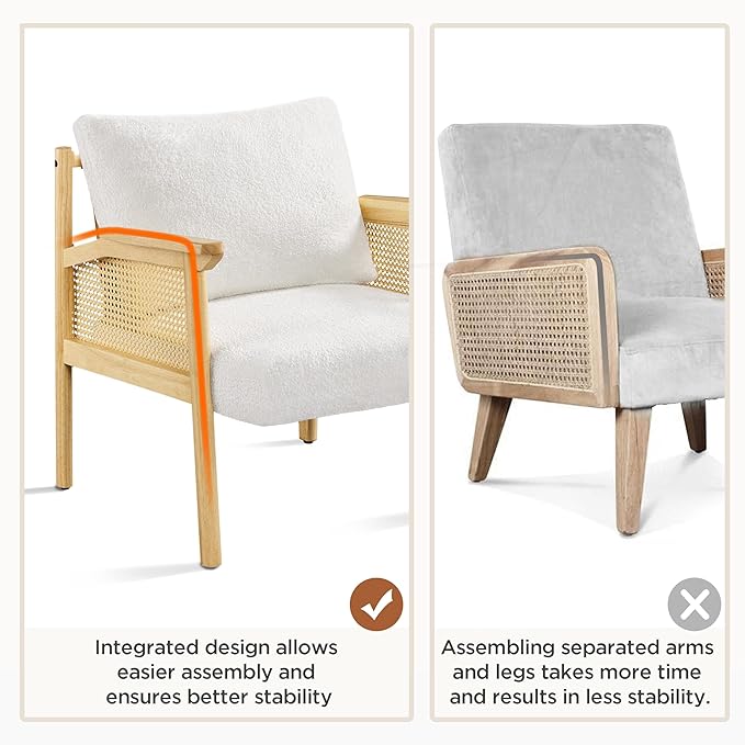 Yaheetech Accent Chair, Boucle Vanity Chair - Image 8