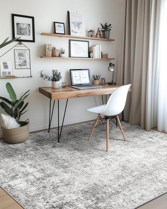 Washable Area Rugs 9'x12' Non-Slip Modern Abstract Soft - Image 9