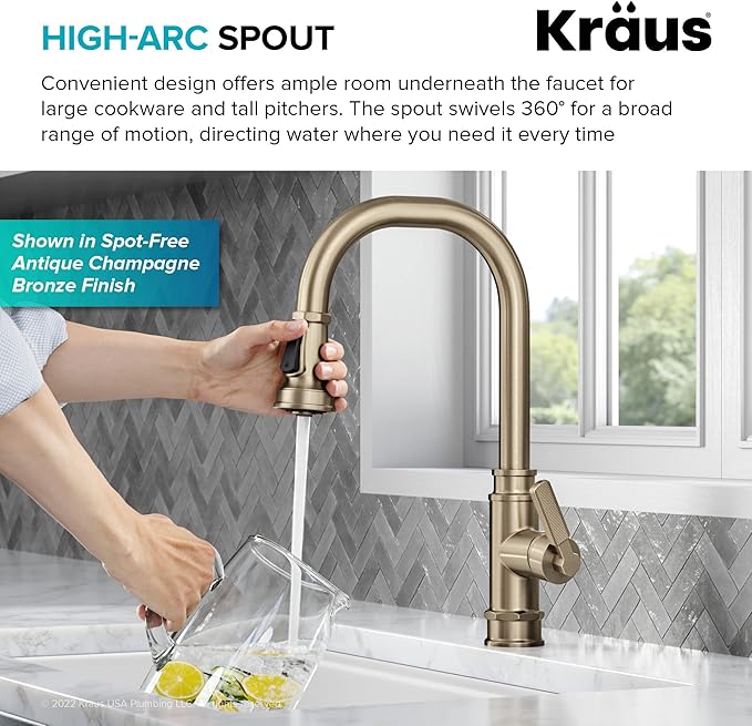KRAUS Allyn Transitional Industrial Pull-Down Single Handle Kitchen Faucet in - Image 9
