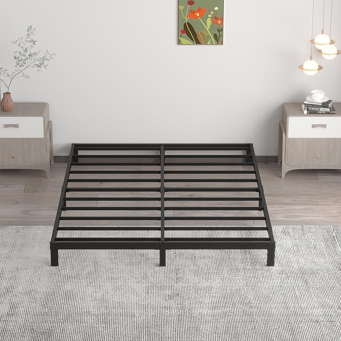 7 Inch Full Bed Frame No Box Spring Need, Low Profile Metal Platform Full Size - Image 2