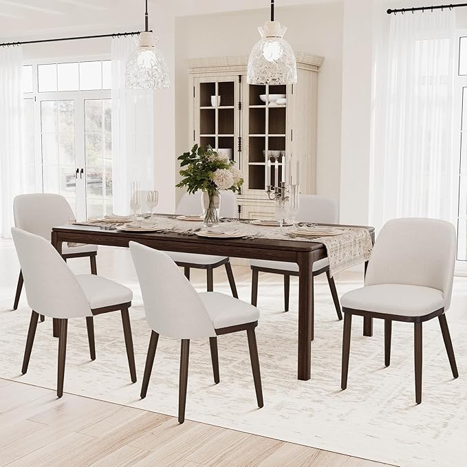 COLAMY Upholstered Dining Chairs Set of 6, Modern Kitchen Chairs by COLAMYINC