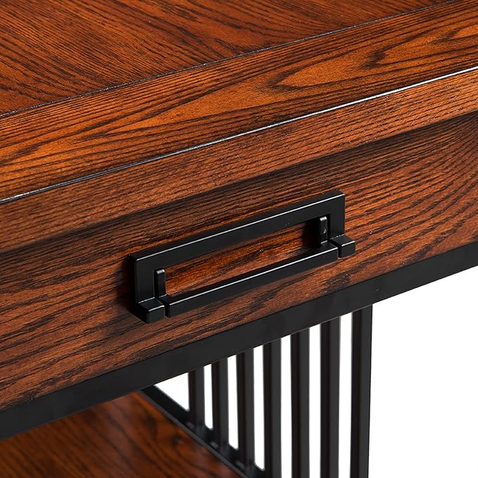 Leick Home Ironcraft Coffee Table, Solid Wood, 2 Drawers, 1 Display Shelf - Image 8