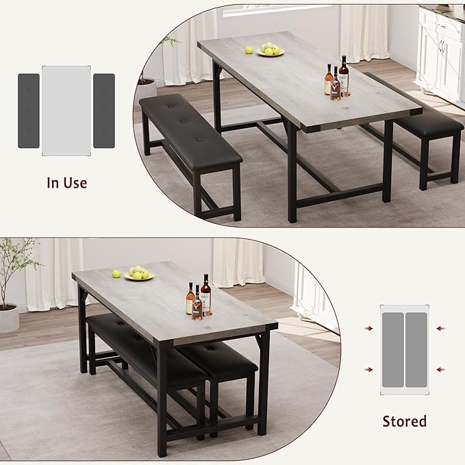GarveeHome Dining Table Set for 4-6, Kitchen Table Set for Apartment, Small - Image 9