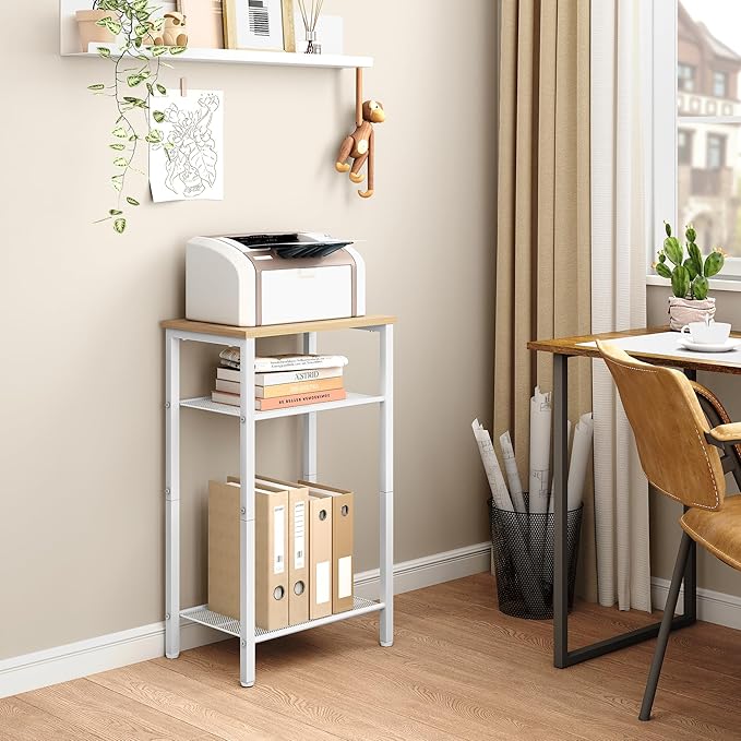 Hoctieon 2-Set 3 Tier End Table, Telephone Table Set of 2, Tall Side Table - Image 7