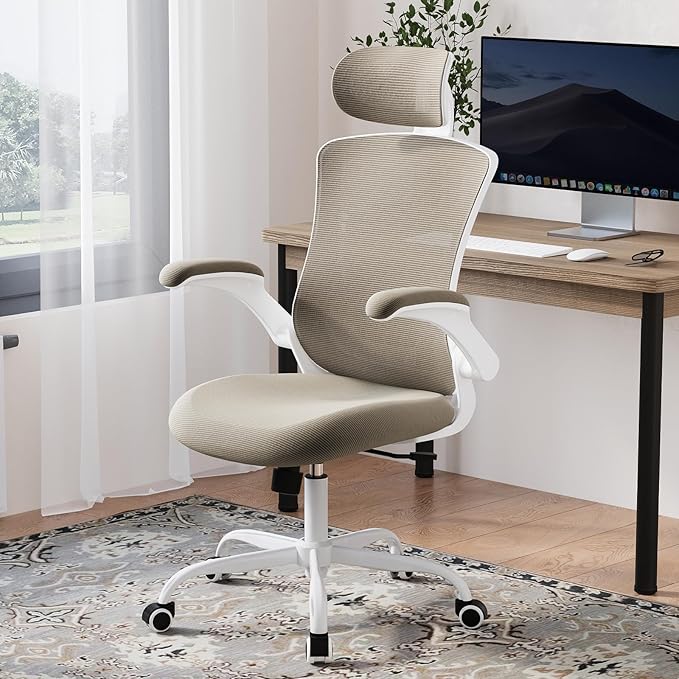 High Back Office Chair with Adjustable Lumbar Support & Headrest, Ergonomic - Image 7