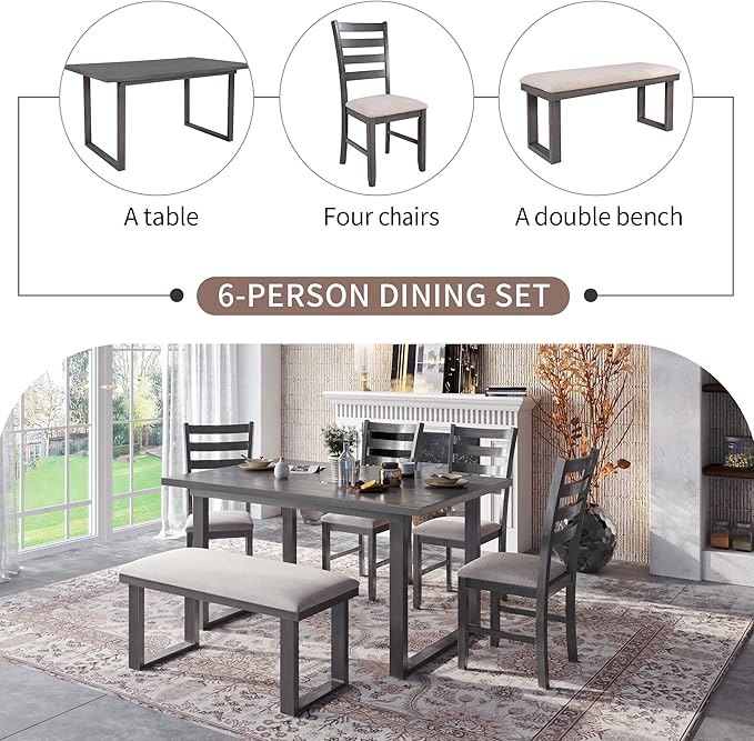Ball & Cast 6 Piece Dining Table Set - Image 4