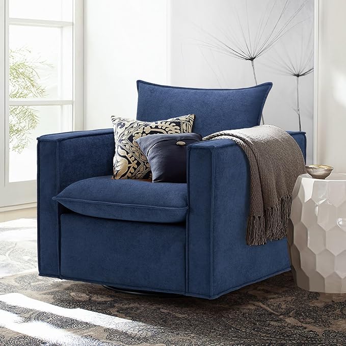 COLAMY Swivel Accent Chair, 34 Inches Wide Upholstered Arm Chair - Image 8