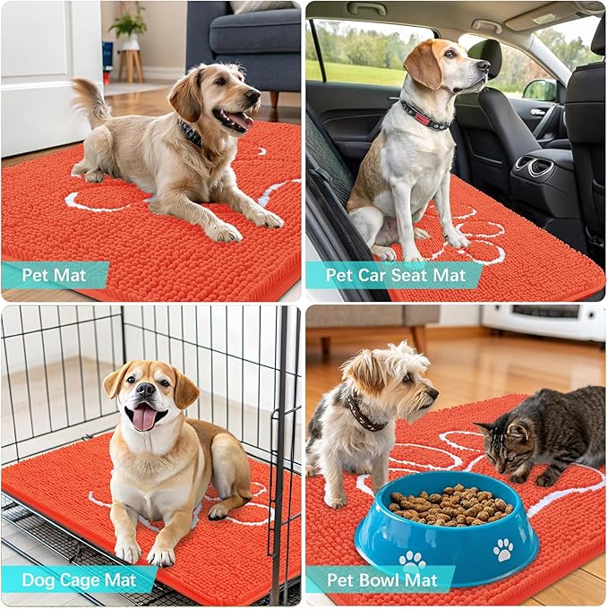 OLANLY Door Mat for Muddy Dog Paws 36x24, Ultra Absorbent Chenille Mud Doormat - Image 7