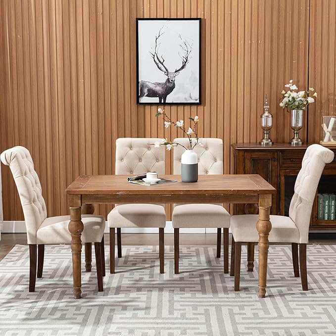 COLAMY Tufted Upholstered Dining Chairs Set of 2, Accent Parsons Chairs - Image 4