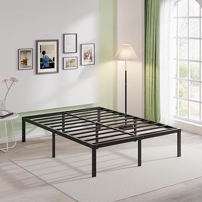 EMODA 16 Inch Bed Frame Queen Size Heavy Duty Metal Platform No Box Spring - Image 8