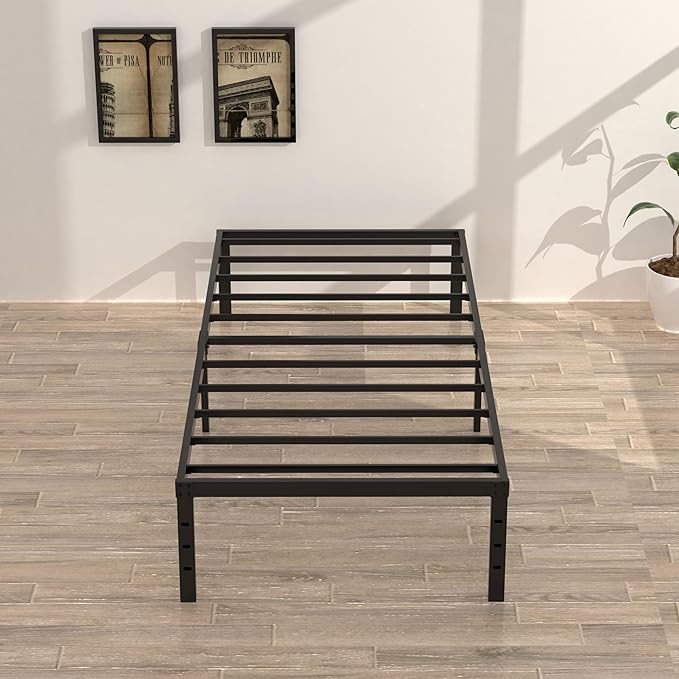 18 Inch Twin Bed Frames No Box Spring Need, Metal Platform Bed Frame Twin Size - Image 2
