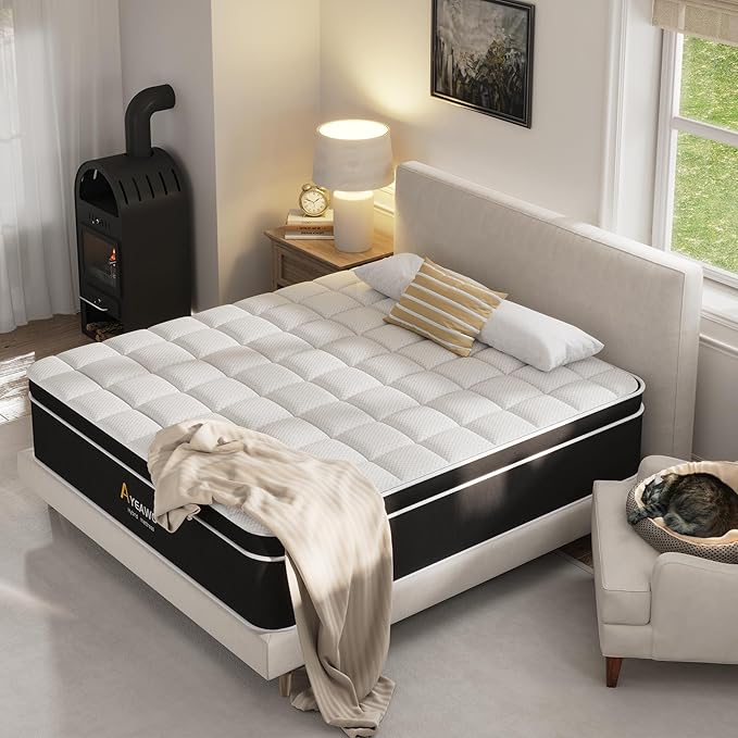 King Size Mattress, 14 Inch Hybrid Mattress King Size in a Box, Gel Memory Foam - Image 2