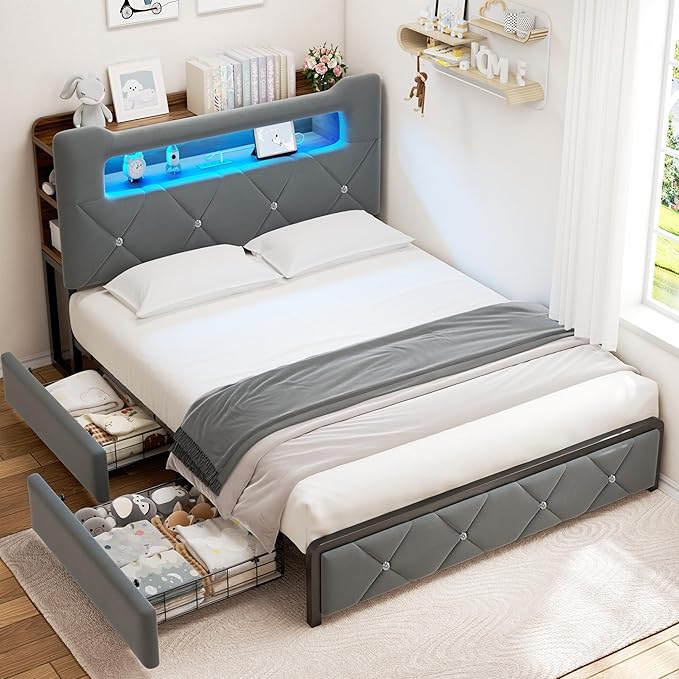 Full Upholstered LED Bed Frame - Image 3