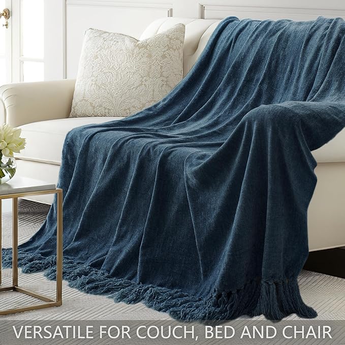 Chenille Throw Blanket for Couch 50"X 60", Soft Cozy Throws - Image 4