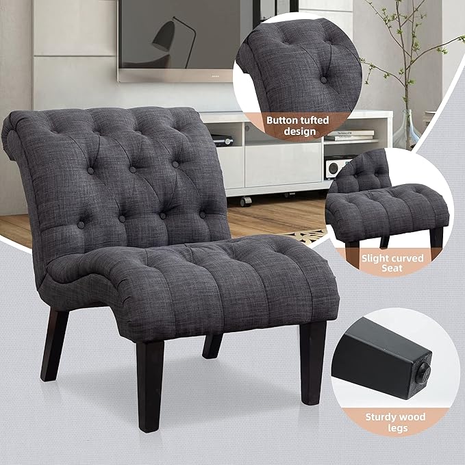Yongqiang Upholstered Accent Chair - Image 7