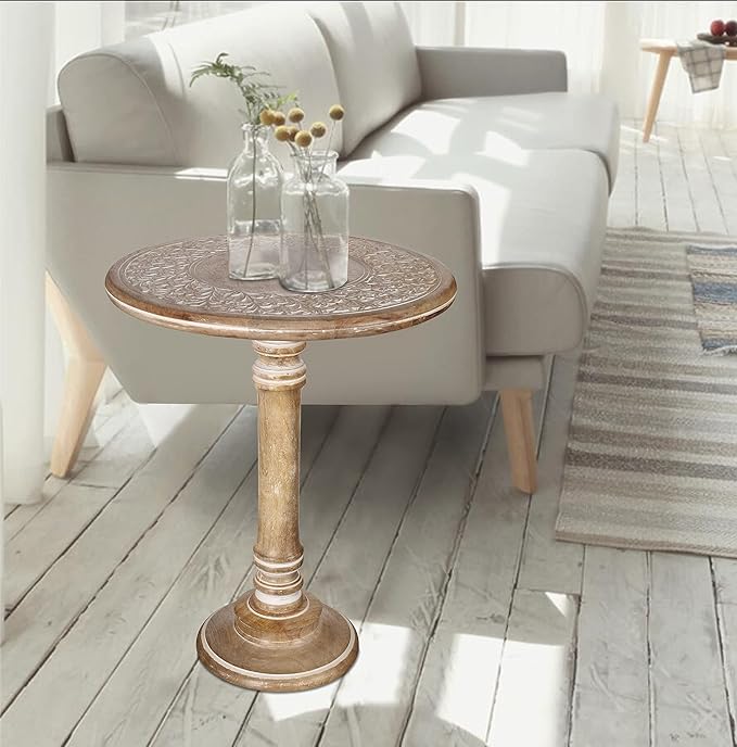 Lightnpro Carved Round End Table - Image 9