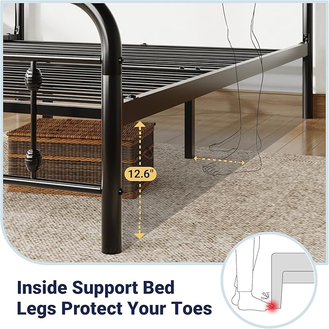 Allewie 14 Inches King Size Metal Platform Bed Frame - Image 6