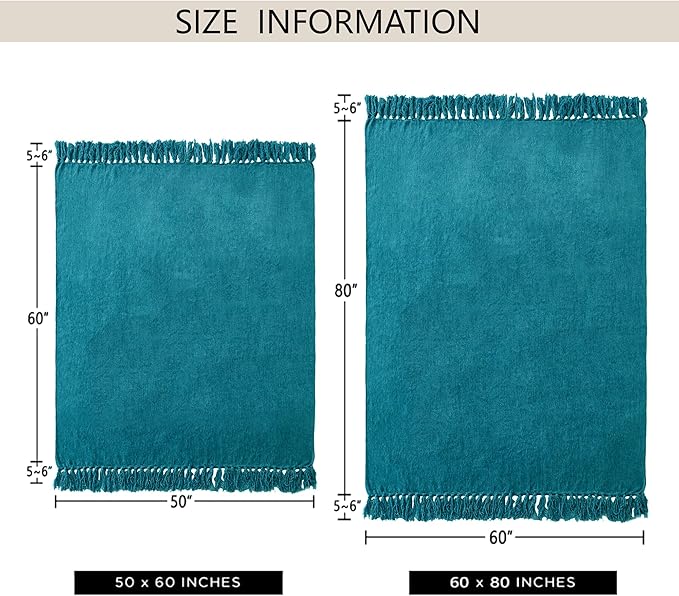 Chenille Throw Blanket for Couch 60"X 80" Twin, Soft Cozy Throws - Image 3