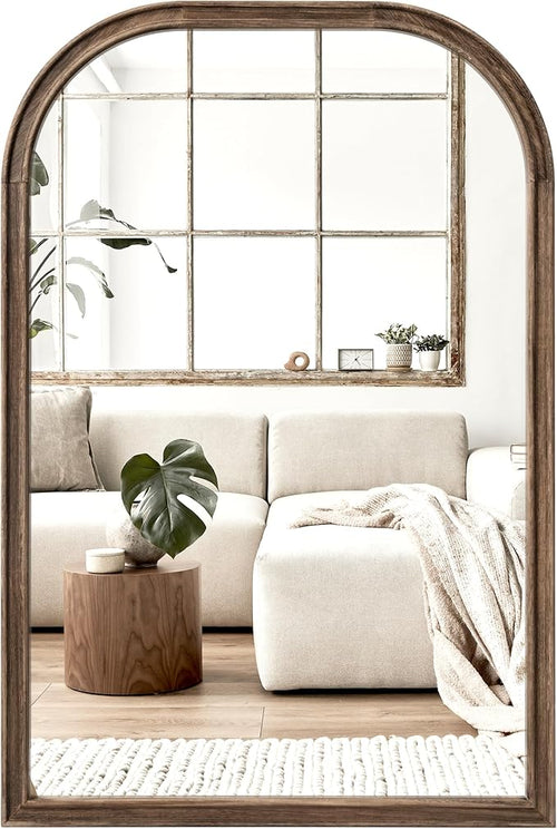 24"x36" Solid Wood Bathroom Mirror Tempered Glass by Acovy