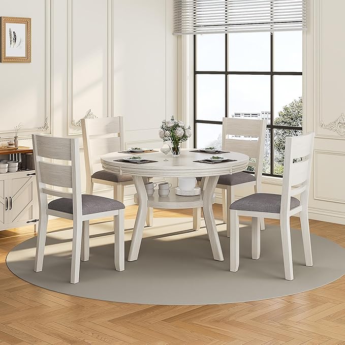 Dining Chairs Set of 6, Solid Wood Farmhouse Chairs - Image 6