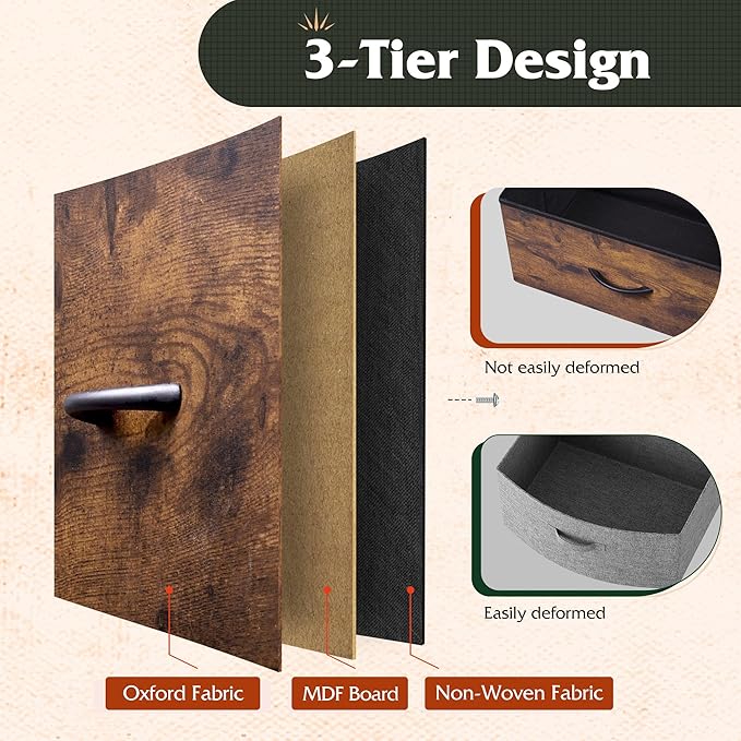 WLIVE Night Stand Set 2, Nightstand - Image 9