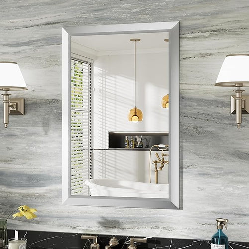 24x36 Inch Silver Bathroom Mirror by Briivuemodernmirrors