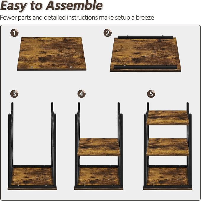 Yaheetech Industrial End Tables, 3-Tier Side Tables - Image 5