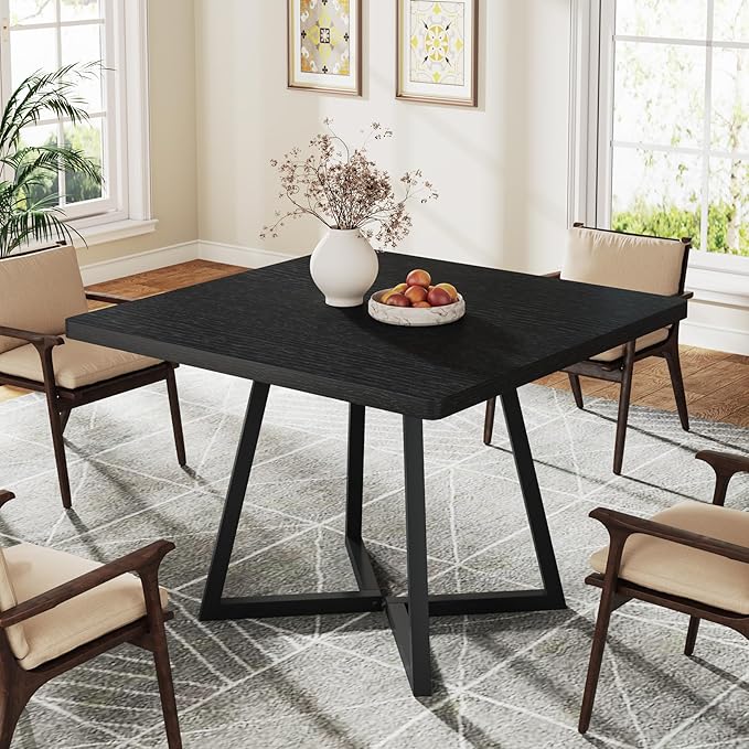 Tribesigns Square Dining Table for 6, 31.5" Industrial Dinner Table - Image 3