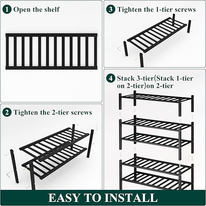 Smiry Shoe Rack, 5 Tier Bamboo Shoe Organizer, Stackable Free Standing Wooden - Image 6