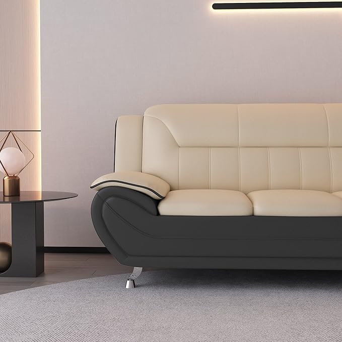 Container Furniture Direct Michael Modern Faux Leather Upholstered Stainless - Image 13