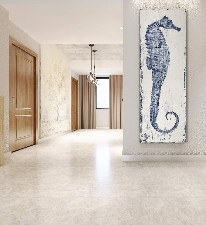Yihui Arts Ocean Life Theme Bathroom Decor Mediterranean Style Home Canvas Wall - Image 3