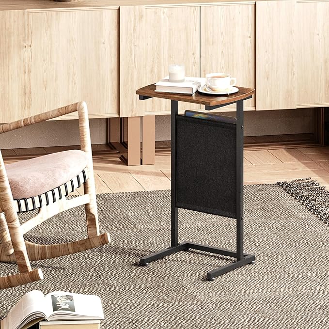 HOOBRO C Shaped End Table with Storage Bag, 28.3" Tall Small Side Table - Image 9