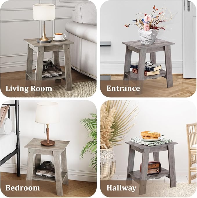 End Table, Side Table with 2-Tier Storage Shelf, Sofa Table - Image 7