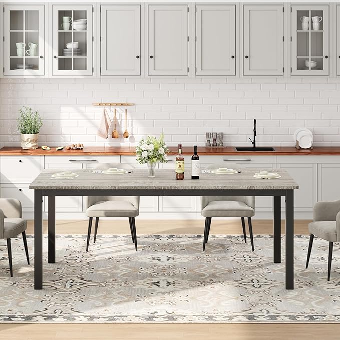 GarveeHome 70.8in Industrial Dining Table - Image 3