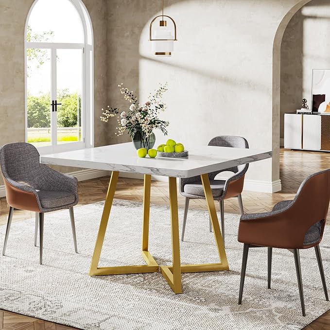 Tribesigns Square Dining Table for 2, 31.5" Modern Dinner Table - Image 3